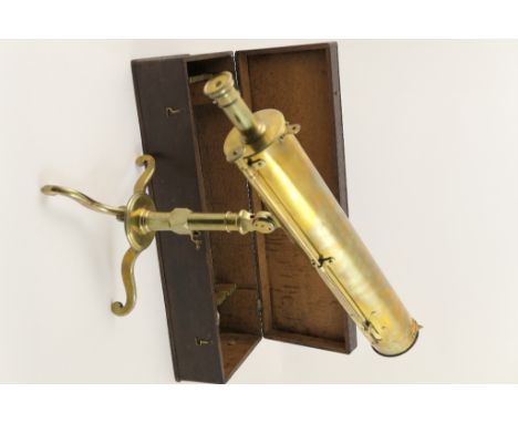 Edward Nairne (1726-1806) brass celestial telescope, circa 1790, having a 49cm main barrel, 8.5cm diameter, signed, with side