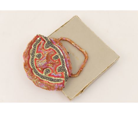 Vintage Christian Dior 'Oiseau de Feu' sequinned evening bag, with original box, 17.5cm