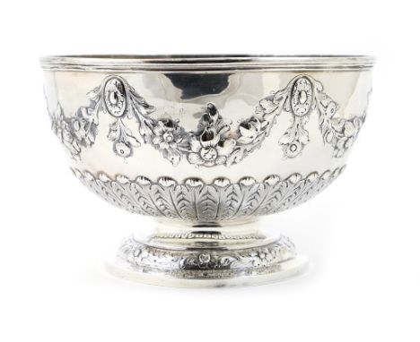 George III silver punch bowl, maker probably W & R Peaston, London marks, date code slightly indistinct but probably 1761, wo