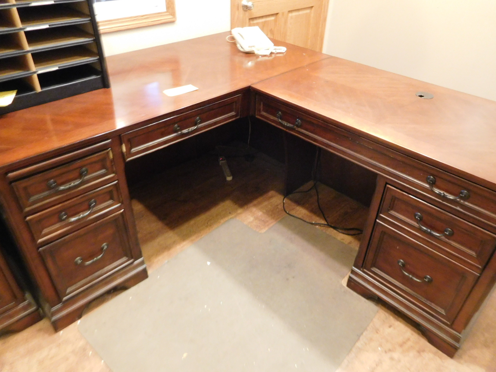 Wood L Shaped Desk with Return