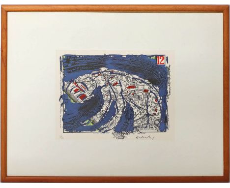 Alechinsky, Pierre (geb. 1927 in Brüssel) Douzième arrondissement - Paris (1983). Farblithographie, re. u. mit Bleistift sign
