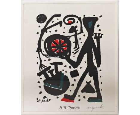Penck, A.R., Ralf Winkler (1939 Dresden - Zürich 2017) Figuren. Farblithographie, re. u. mit Bleistift sign. sowie Drucksign.