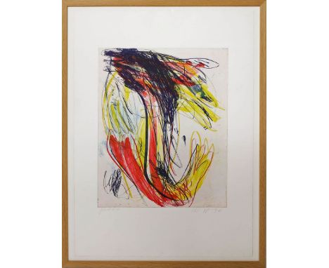 Stöhrer, Walter (1931 Stuttgart - Schulderup 2000) "Hommage à R D Brinkmann V" (1996). Farbradierung/Zerkall, re. u. mit Blei