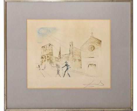 Dalí, Salvador (1904 Figueres 1989) "Notre-Dame de Paris". Kaltnadelradierung mit Aquatinta/Arches (l. gebräunt), re. u. mit 