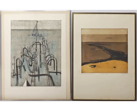 Eglau, Otto Wilhelm (1917 Berlin- Kampen 1988) Zwei Arbeiten. Farbradierungen (teils Altersspuren), je mit Bleistift sign., d