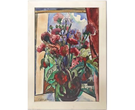 Glaser Lauermann, Dagmar (1927 Sluknow - Berlin) Zwei Arbeiten: a) Blumenstillleben. Aquarell, li. u. sign. und dat. 1978. Ca