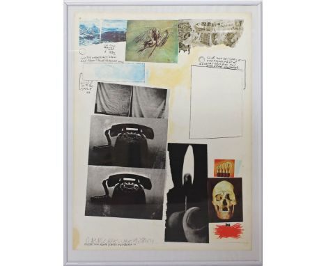 Rauschenberg, Robert (1925 Port Arthur/Texas - Captiva Island/Florida 2008) "For Peace". Farboffset (gebräunt, Fleck), li. u.