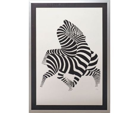 Vasarely, Victor (1906 Pécs - Paris 1997) "Tsikos". Farbserigraphie/handgeschöpftem Papier, re. u. mit Bleistift Ex. 23/33. S