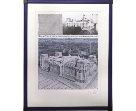 Christo (1925 Gabrowo/Bulgarien - New York 2020), eigentlich Christo Wladimirow Kawaschenew "Wrapped Reichstag". Farboffset, 