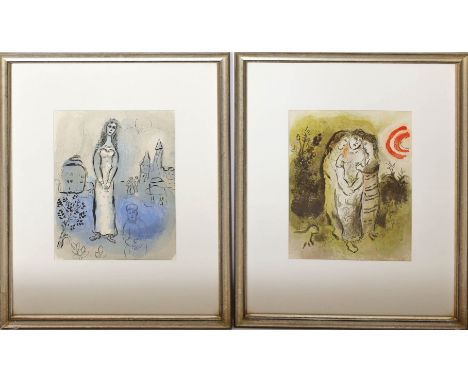 Chagall, Marc (1887 Vitebsk - Paul de Vence 1985) Drei Arbeiten, dabei "Noemie und Ihre Schwiegertöchter" und "Esther". Farbl