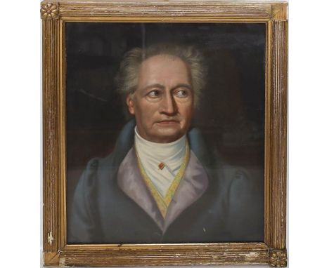 Portraitist (1. Hälfte 19. Jh.) Portrait Johann Wolfgang von Goethe. Pastell. Ca. 48x 41 cm. Originaler Rahmen (besch).