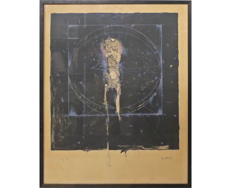 Wunderlich, Paul (1927 Eberswalde- St.-Pierre-de-Vassols 2010) "Im Visier". Farblithographie (gebräunt, fleckig), re. u. mit 