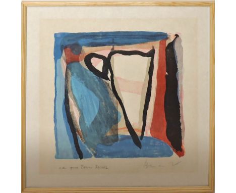 van Velde, Bram (1895 Zoeterwoude - Grimaud 1981) eigentl. Abraham Gerardus van Velde) "Centree" (1975). Farblithographie/Jap