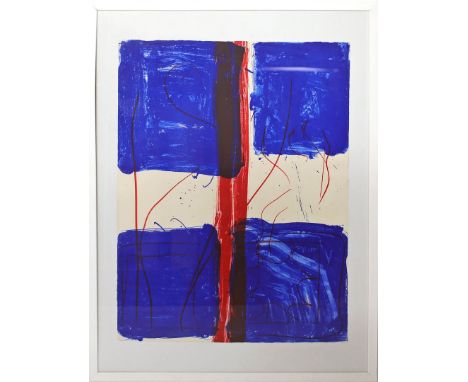 Smith, Kimber (1933 Boston - Hampton 1981) Komposition in Blau und Rot (1962). Farblithographie, li. u. mit Beistift sign. un