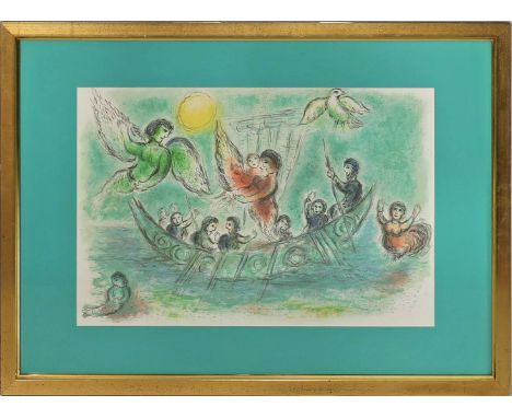 Chagall, Marc (1887 Vitebsk - Paul de Vence 1985) "Die Sirenen", wohl aus dem Portfolio "Odyssee". Farblithographie. Sichtmaß