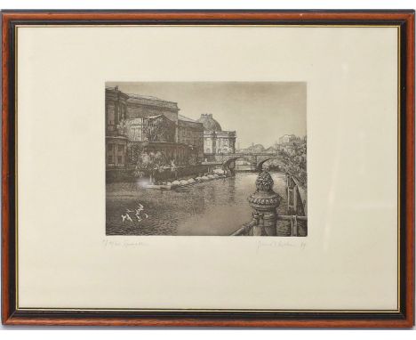 Richter, Gerenot (1926 Dresden - Berlin 1990) "Spreeathen", so li. u. in Bleistift betitelt, Ex. I/10/60 und re. u. sign., da