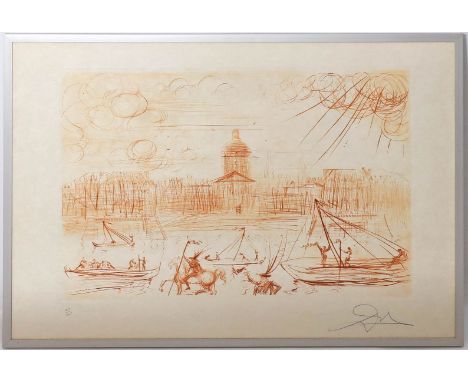 Dalí, Salvador (1904 Figueras 1989) "Die Akademie der Künste in Paris". Radierung/Japan, re. u. sign., li. u. Ex. 85/125. Ca.
