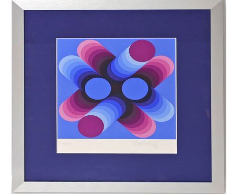 Vasarely, Victor (1906 Pécs - Paris 1997) "Zur 3". Farbserigraphie/Karton, re. u. mit Bleistift sign. und li. u. Ex. 48/100. 