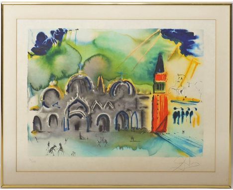 Dalí, Salvador (1904 Figueras 1989) "Huldigung an Venedig" (1978). Farblithographie/Japan, re. u. sign., li. u. Ex. 36/250. C