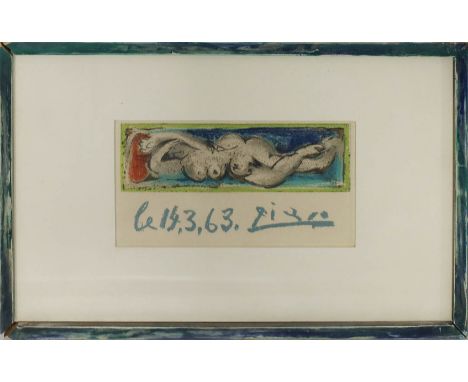 Picasso, Pablo (1881 Malaga - Mougins 1973) "Petit Nu". Farblithographie, im Stein sign. und dat. "le 14.3.(19)63". Gedruckt 