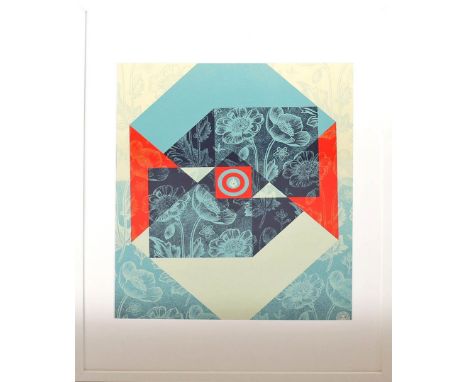 Fairey, Shepard "Obey" (geb. 1970 Charleston) "Angles of sedation & destruction". Siebdruck/Papier, re. u. mit Bleistift sign