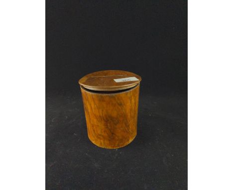 Georgian barrel shaped tea caddy in mahogany 