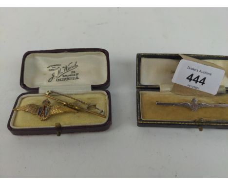 Three RAF sweetheart brooches, including one silver & two gilt metal with enamelsome wear to enamel 