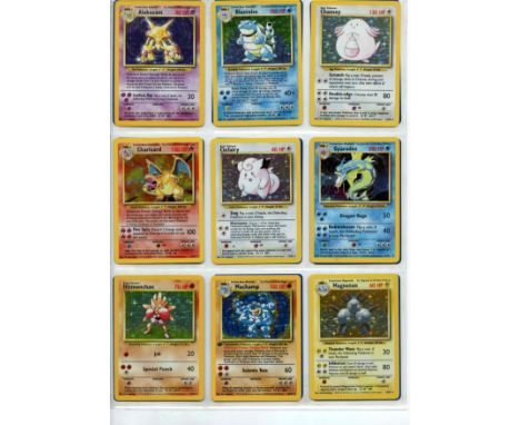 Pokemon TCG - Base Set Unlimited - Complete Set 102/102 - This lot contains a complete Pokemon Base Set.  The cards are in se