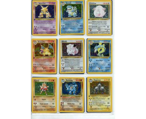 Pokemon TCG - Base Set French Language 1st Ed - Complete Set 102/102 - This lot contains a complete 1st Edition Pokemon Base 