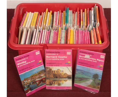 A box of Ordnance survey. Whitby, Barnard castle, Northallerton etc.  