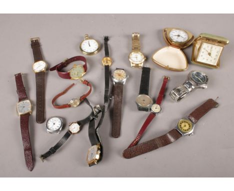 A quantity of mostly manual wristwatches. Including Ingersoll, Originex, Oris, etc.  