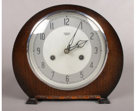 A Smiths Enfield Mahogany Mantle Clock.  Condition Good, no chiming mechanism but in working order.