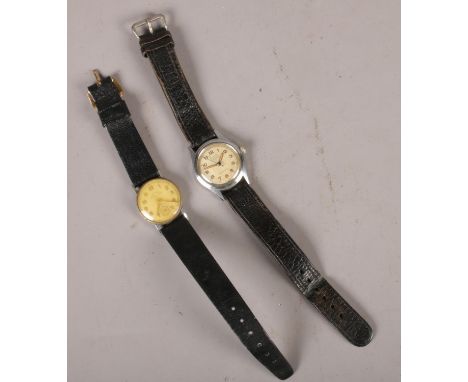 Two vintage manual wristwatches. Including Exacto, etc.  