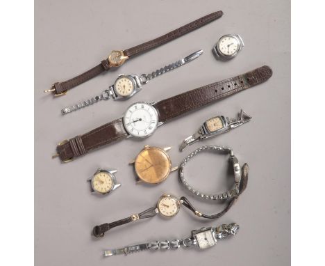 A box of ladies &amp; gents manual wristwatches. Including Sekonda, Rotary, etc.  