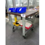 Rolling Wood Top Work Bench