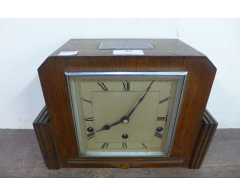 An Art Deco Garrard Westminster chime mantel clock