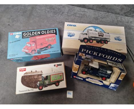 4 x Corgi Classic Diecast Models Comprising Of #30801 Corgi Golden Oldies Ford Thames Trader Slumberland . CORGI CLASSICS #97