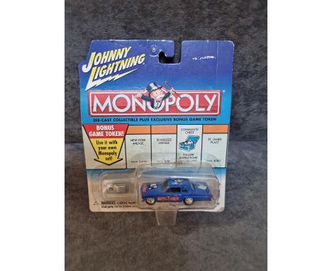Johnny Lightning Monopoly Diecast Collectible Car #155-20 By Playing Mantis In Original Bubble Card 1/64 Scale