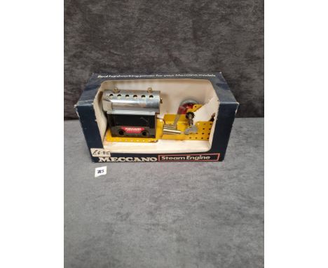 Meccano Steam Engine with Reverse in original box. Good condition for age, box is missing clear plastic front but other wise 