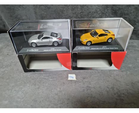 2 x J Collection Diecast Model Cars Comprising Of #JC060 Nissan 350z Nismo Silver J Collection JC060 1/43 And #JC070 Nissan 3