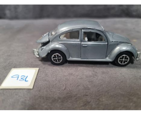 Dinky # 129 Volkswagen Deluxe VW Beetle Silver Mint Model Without Box 1965-1972