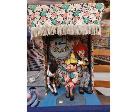 Pelham Marionette Puppet  Display Theatre Electric Puppet Display With Pinocchio, A Horse And A Clown In Full Working Order