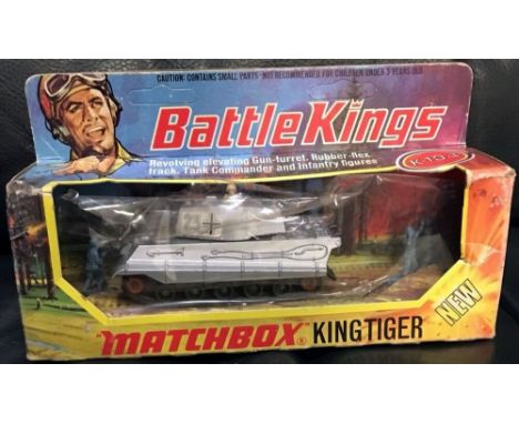 Matchbox Battlekings K-104 King Tiger Tank Silver Mint Model In Original Window Box&nbsp; 1974 - 1980