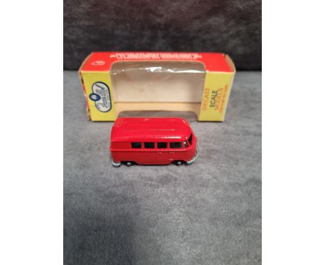 Fun Ho! New Zealand Diecast #5 VW Combi bus in Red &amp; Silver Base Mint Model In Original Large Box Fun-Ho! Toys Were A Bra