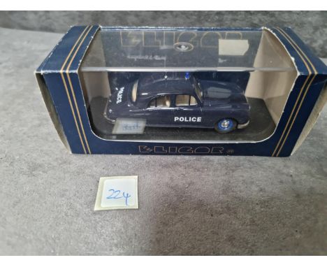 Elicar France #1130B Jaguar Mk1 1960 Police Urbaine Diecast Model In Window Original Box