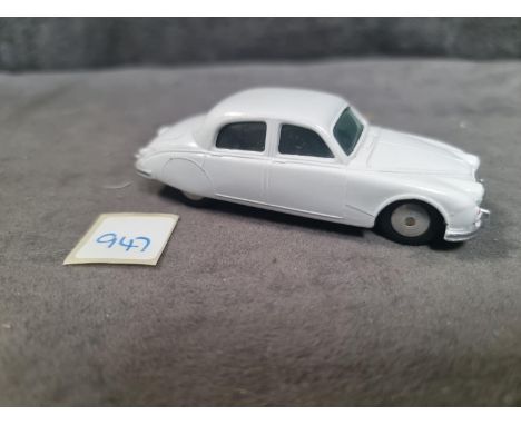 Corgi # 208, Jaguar 2.4 Litre Saloon White Silver Details. Smooth Hubs 1957 - 1960 Unboxed Great Repainted Model