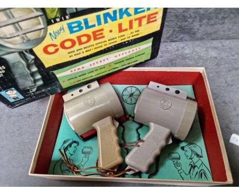 Hassenfeld Bros Inc  1960's Twin Navy Blinker Code-Lite This Set Of Morse Code Navy Code Blinker Lites Is From The Early 1960