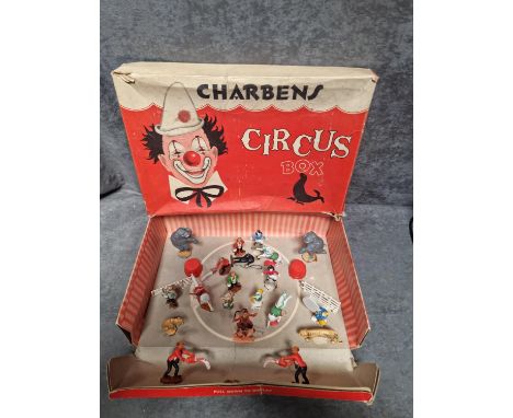 Extremely Rare 1962 Charbens Circus Display Box 2 x Elephants 4 x Circus Podiums 3 x Liberty Horses 1 Ballerinain Red Dress 2