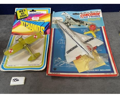 2 x Model Planes # Wheeler Diecast Sky Champs #7747 Polish Fighter P-11C Made In Hong Kong On Bubble Card And #T K Hong Kong 