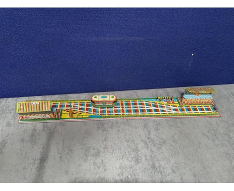 Lovely Toys (India) Local Shuttle Return Train Vintage Lithograph Tin Toy With Box